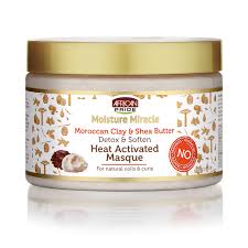 African Pride Moisture Miracle Moroccan Clay & Shea Butter Heat Activated Masque (12 oz)