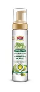 African Pride Olive Miracle Non-Flaking Foam Setting Mousse (8.5 oz)